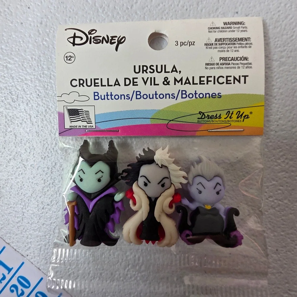 NEW Disney Dress It Up Buttons Lot 12 Packs Crafting Jack Skellington Toy Story